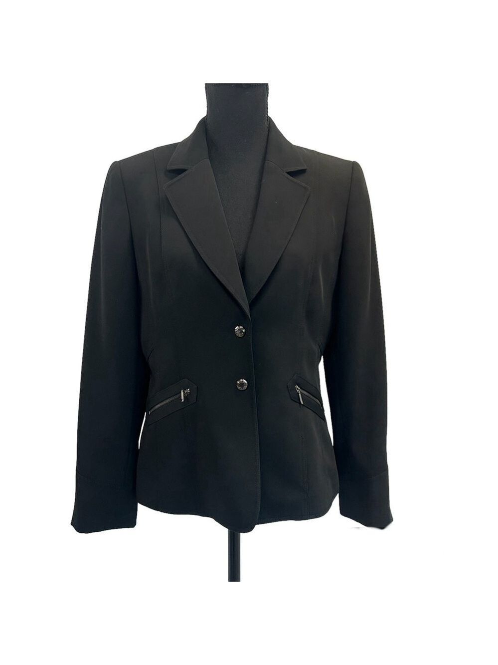 Tahari Arthur S. Levine black structured tailored cinched blazer jacket Sz 8P